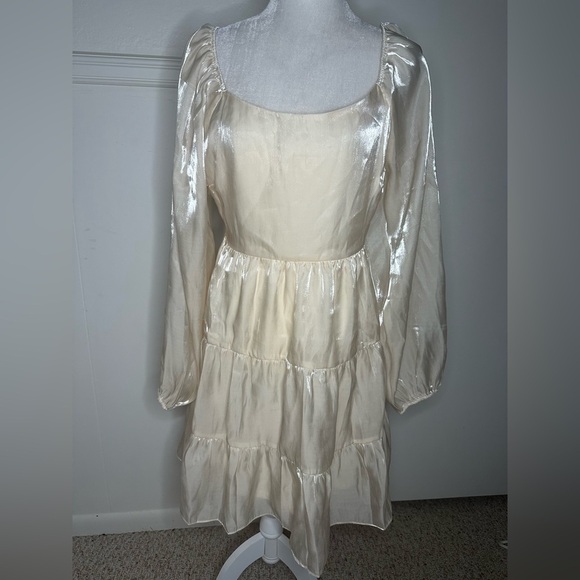 Baltic Born Cream Satin Dress size L - Picture 1 of 7